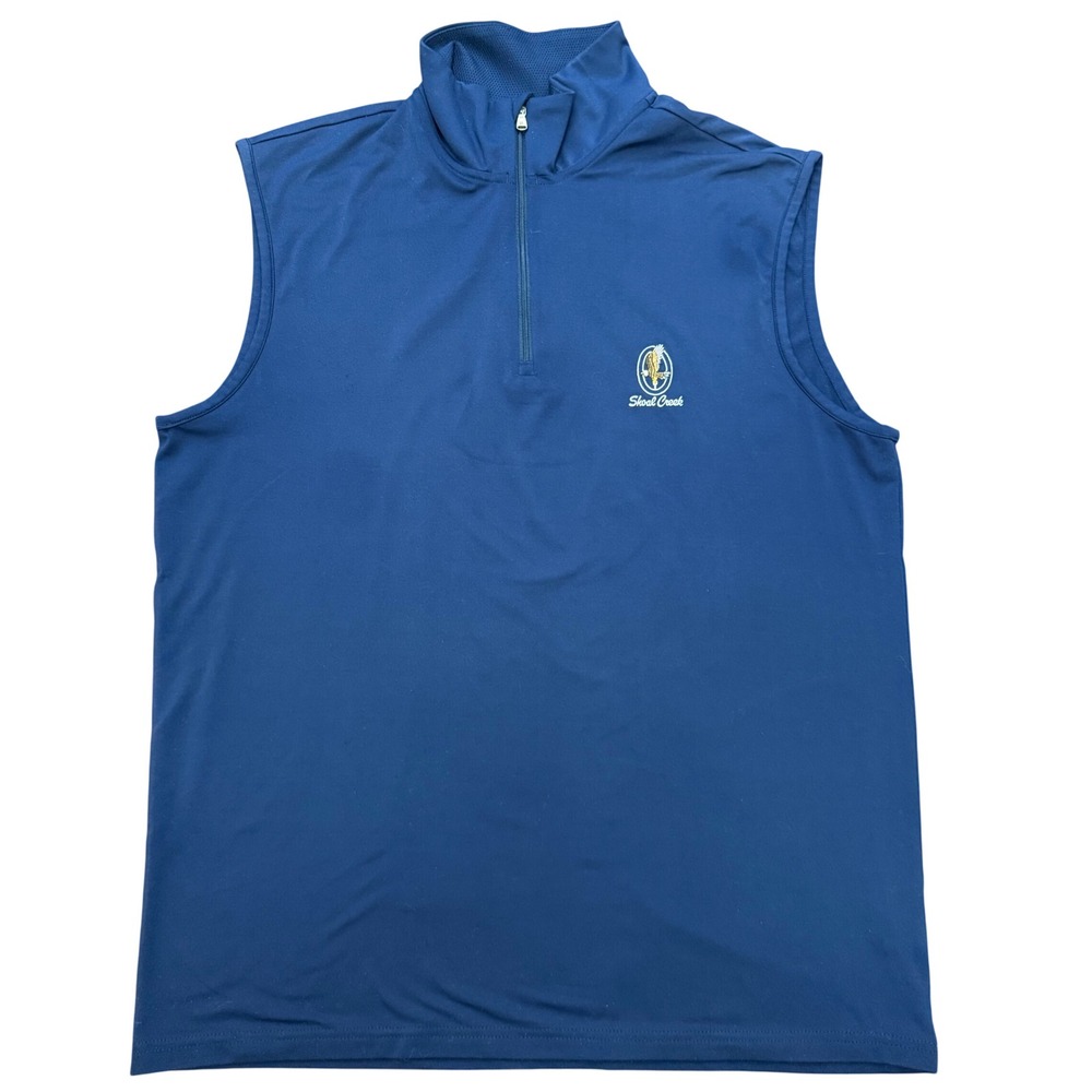 Polo Golf Ralph Lauren Mens Navy Blue Sleeveless Vest Quarter Zip M Shoal Creek